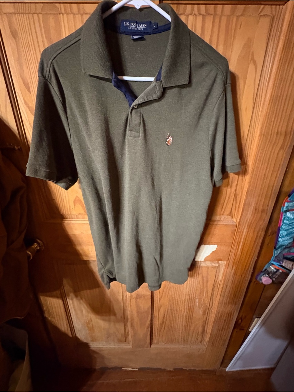 U.S. Polo Assn. Men's Olive Polo Shirt with Embroidered Logo